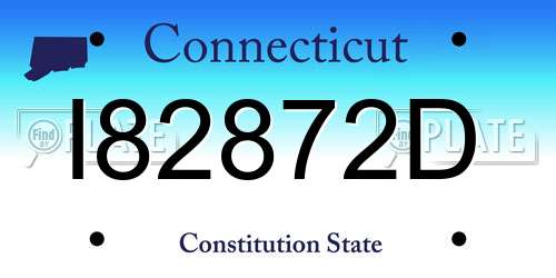 I82872D Connecticut License Plate