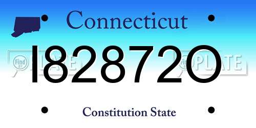 I82872O Connecticut License Plate