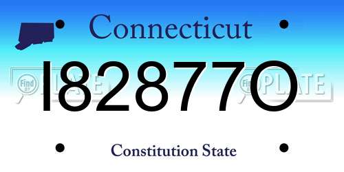 I82877O Connecticut License Plate