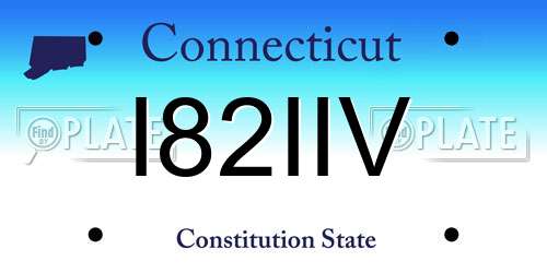I82IIV Connecticut License Plate