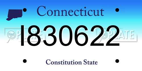 I830622 Connecticut License Plate