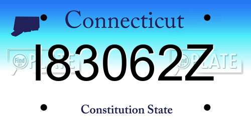 I83062Z Connecticut License Plate