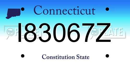 I83067Z Connecticut License Plate