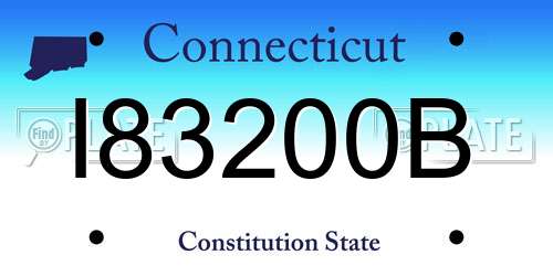 I83200B Connecticut License Plate