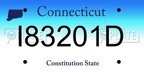 I83201D Connecticut License Plate