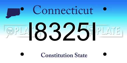 I8325I Connecticut License Plate