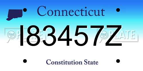 I83457Z Connecticut License Plate