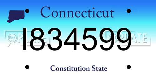 I834599 Connecticut License Plate