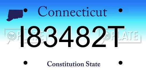 I83482T Connecticut License Plate