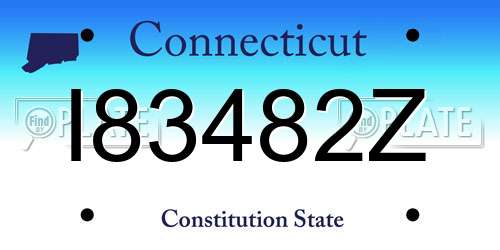 I83482Z Connecticut License Plate