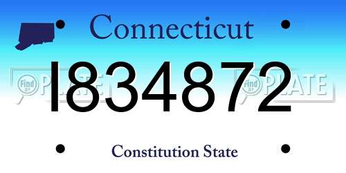 I834872 Connecticut License Plate