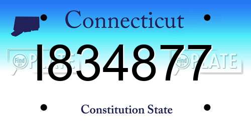 I834877 Connecticut License Plate