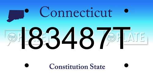 I83487T Connecticut License Plate