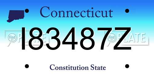 I83487Z Connecticut License Plate