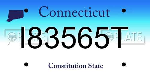 I83565T Connecticut License Plate