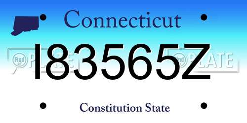 I83565Z Connecticut License Plate
