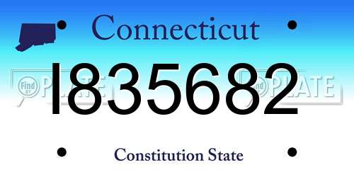 I835682 Connecticut License Plate