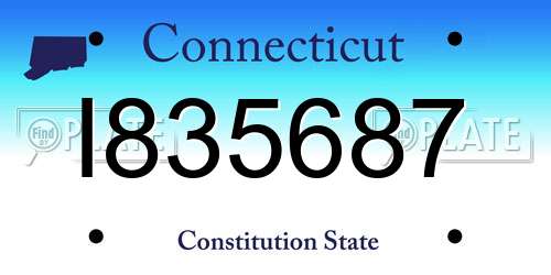 I835687 Connecticut License Plate
