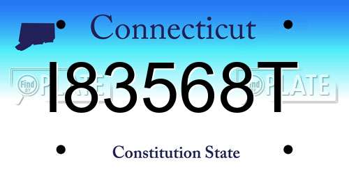 I83568T Connecticut License Plate