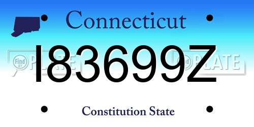 I83699Z Connecticut License Plate