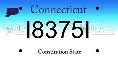 I8375I Connecticut License Plate