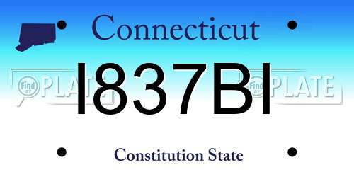 I837BI Connecticut License Plate