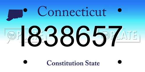 I838657 Connecticut License Plate