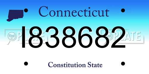 I838682 Connecticut License Plate
