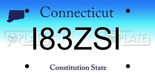 I83ZSI Connecticut License Plate