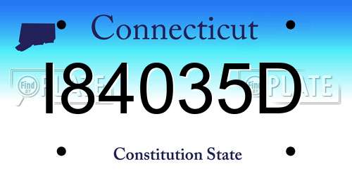 I84035D Connecticut License Plate
