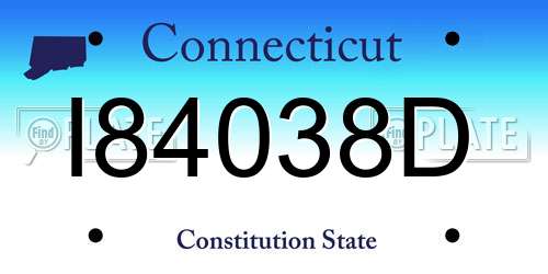I84038D Connecticut License Plate