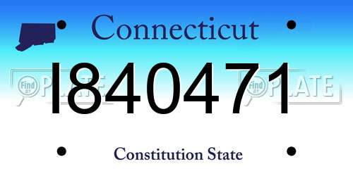 I840471 Connecticut License Plate