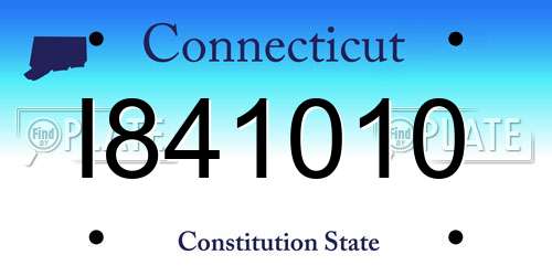 I841010 Connecticut License Plate