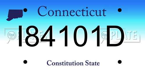 I84101D Connecticut License Plate