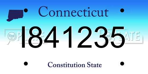 I841235 Connecticut License Plate