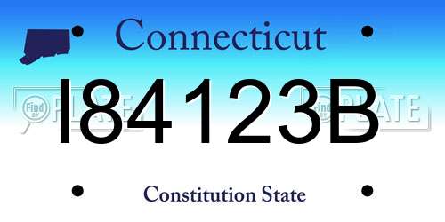 I84123B Connecticut License Plate