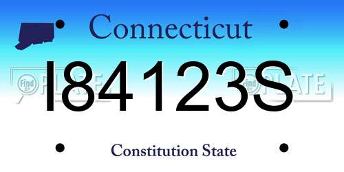 I84123S Connecticut License Plate