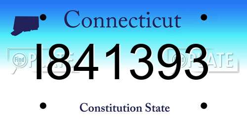 I841393 Connecticut License Plate