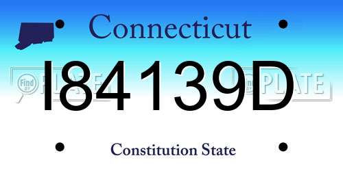 I84139D Connecticut License Plate