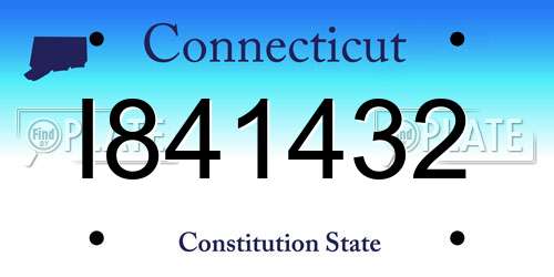 I841432 Connecticut License Plate