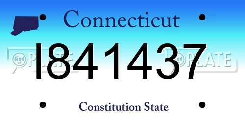 I841437 Connecticut License Plate