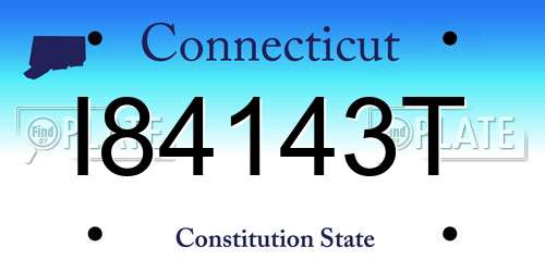 I84143T Connecticut License Plate