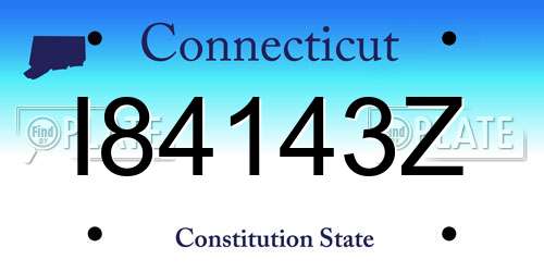 I84143Z Connecticut License Plate