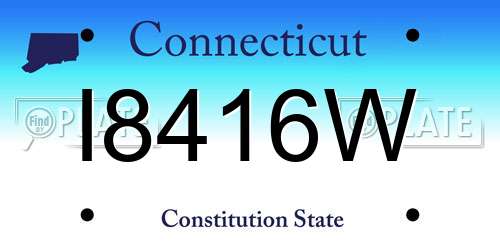 I8416W Connecticut License Plate