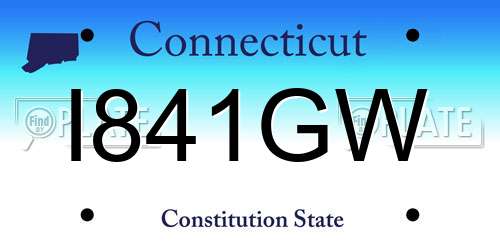 I841GW Connecticut License Plate