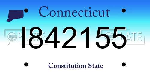 I842155 Connecticut License Plate