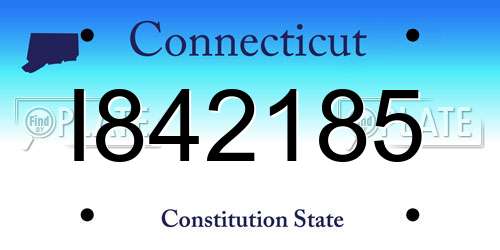 I842185 Connecticut License Plate