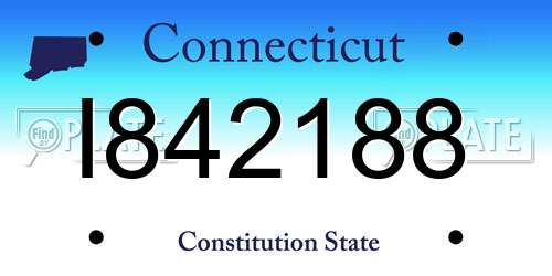 I842188 Connecticut License Plate