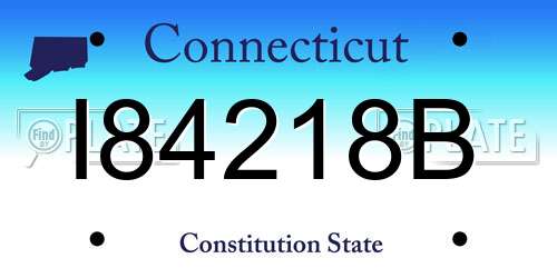 I84218B Connecticut License Plate