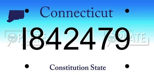I842479 Connecticut License Plate